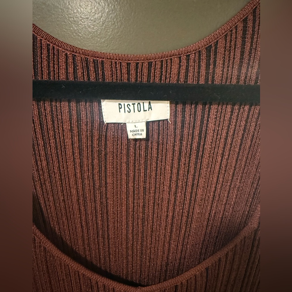 PISTOLA Brigitte Open Neckline Dress in Cocoa Noir Large - Picture 5 of 6